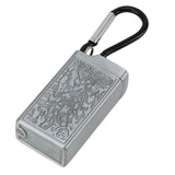 Portable Ashtray Pocket Covered with Lid Aluminum Alloy with Mini Embossed Pattern for Bar Indoor Outdoor Home Office Silver In Australia - Darrahopens