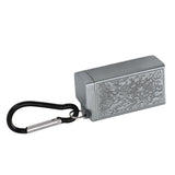 Portable Ashtray Pocket Covered with Lid Aluminum Alloy with Mini Embossed Pattern for Bar Indoor Outdoor Home Office Silver