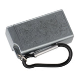 Portable Ashtray Pocket Covered with Lid Aluminum Alloy with Mini Embossed Pattern for Bar Indoor Outdoor Home Office Silver