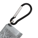 Portable Ashtray Pocket Covered with Lid Aluminum Alloy with Mini Embossed Pattern for Bar Indoor Outdoor Home Office Silver