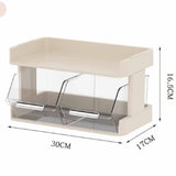 Tea Bag Organizer Office Bar Desktop Tea Bag Coffee Capsule Storage Rack Multilayer Countertop Organizer Cream White 2 Layer 30x17x16.5cm
