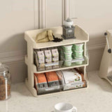 Tea Bag Organizer Office Bar Desktop Tea Bag Coffee Capsule Storage Rack Multilayer Countertop Organizer Cream White 3 Layer 30x17x29.5cm In Australia - Darrahopens
