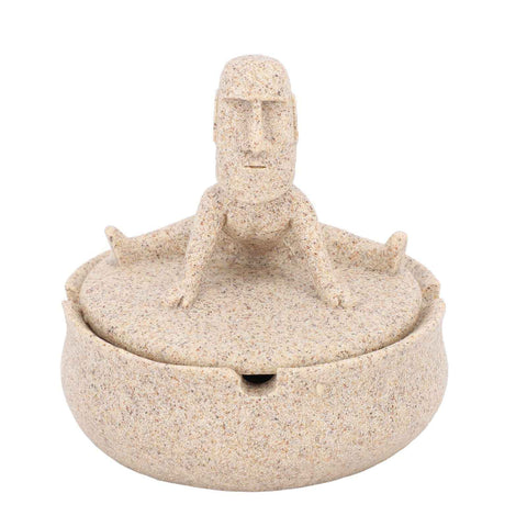 Resin Easter Island Moai Statue Ashtray Decorative Quirky Moai Ashtray Home Decor Table Desktop Ornament with Lid In Australia - Darrahopens