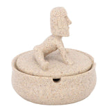 Resin Easter Island Moai Statue Ashtray Decorative Quirky Moai Ashtray Home Decor Table Desktop Ornament with Lid In Australia - Darrahopens
