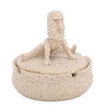 Resin Easter Island Moai Statue Ashtray Decorative Quirky Moai Ashtray Home Decor Table Desktop Ornament with Lid In Australia - Darrahopens