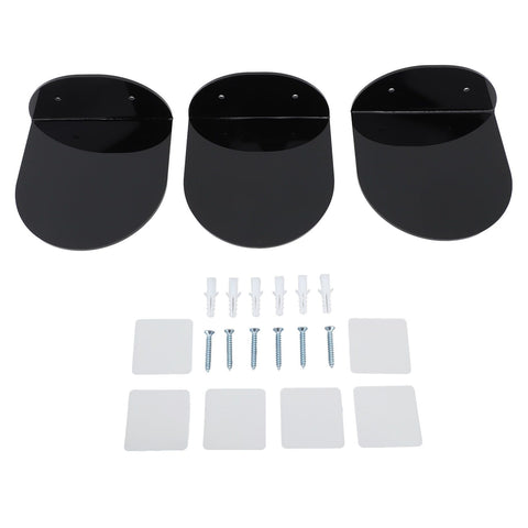 3pcs Wall Speaker Floating Shelves Acrylic Waterproof Wall Mounted Speaker Display Stand for Baby Camera Small Alarm Clock Black