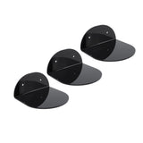 3pcs Wall Speaker Floating Shelves Acrylic Waterproof Wall Mounted Speaker Display Stand for Baby Camera Small Alarm Clock Black