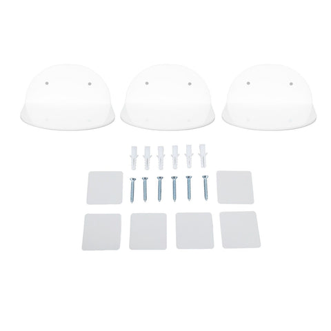3pcs Wall Speaker Floating Shelves Acrylic Waterproof Wall Mounted Speaker Display Stand for Baby Camera Small Alarm Clock White