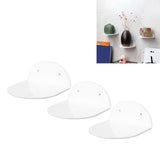 3pcs Wall Speaker Floating Shelves Acrylic Waterproof Wall Mounted Speaker Display Stand for Baby Camera Small Alarm Clock White