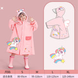 Kids Raincoat Waterproof Cute Pattern Lightweight Portable Children Hooded Rainwear for Girl Boy Pink M