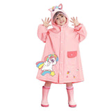Kids Raincoat Waterproof Cute Pattern Lightweight Portable Children Hooded Rainwear for Girl Boy Pink L In Australia - Darrahopens