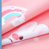 Kids Raincoat Waterproof Cute Pattern Lightweight Portable Children Hooded Rainwear for Girl Boy Pink L
