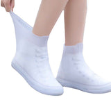Rain Shoe Covers Waterproof Dustproof Reusable Overshoes Thickened Silicone Shoe Covers for Women Men White Mid Calf L (37 to 39 Sizes) In Australia - Darrahopens