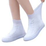 Rain Shoe Covers Waterproof Dustproof Reusable Overshoes Thickened Silicone Shoe Covers for Women Men White Mid Calf L (37 to 39 Sizes) In Australia - Darrahopens