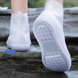 Rain Shoe Covers Waterproof Dustproof Reusable Overshoes Thickened Silicone Shoe Covers for Women Men White Mid Calf L (37 to 39 Sizes) In Australia - Darrahopens