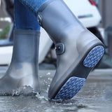 Waterproof Rain Boots Cover Silicone Comfortable Prevent Slip Thickened Outdoor Rain Shoe Covers for Men Women Fishing Hunting Tawny, Middle Tube Size 40‑42