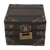 Large Jewelry Box Large Capacity Antique Durable Wood Dark Grey Vintage Jewelry Box with Metal Lock for Jewelry Trinkets In Australia - Darrahopens