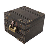 Large Jewelry Box Large Capacity Antique Durable Wood Dark Grey Vintage Jewelry Box with Metal Lock for Jewelry Trinkets In Australia - Darrahopens