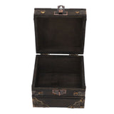 Large Jewelry Box Large Capacity Antique Durable Wood Dark Grey Vintage Jewelry Box with Metal Lock for Jewelry Trinkets