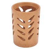 Storage Bucket Multi Purpose Cup Shape Bamboo Toothbrush Holder with Drainage Holes for Makeup Brushes In Australia - Darrahopens