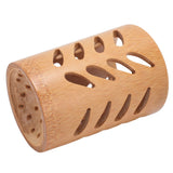 Storage Bucket Multi Purpose Cup Shape Bamboo Toothbrush Holder with Drainage Holes for Makeup Brushes