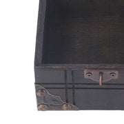Vintage Wooden Box Retro Antique Decorative Treasure Chest Case Trinket Box with Lock for Storing Jewelry Pearl Gift Box
