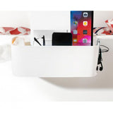 Hanging Storage Container Multifunctional Space Saving Wall Mounted Storage Box Makeup Organizer Tissue Box White