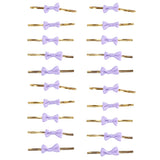 20pcs Bow Knot Twist Ties Biscuits Cookies DIY Baking Bag Ties for Gift Wrapping Weddings PartiesPurple