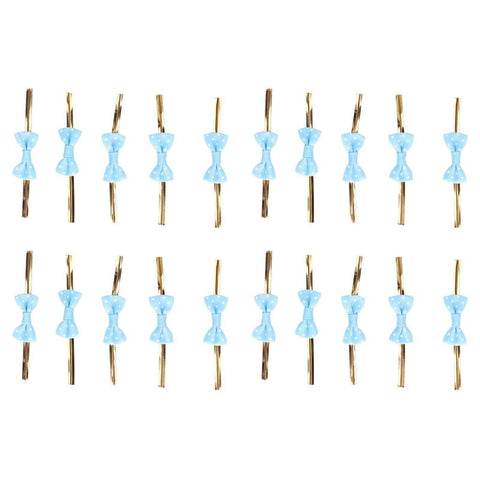20pcs Bow Knot Twist Ties Biscuits Cookies DIY Baking Bag Ties for Gift Wrapping Weddings PartiesBlue In Australia - Darrahopens