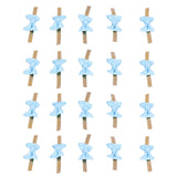 20pcs Bow Knot Twist Ties Biscuits Cookies DIY Baking Bag Ties for Gift Wrapping Weddings PartiesBlue