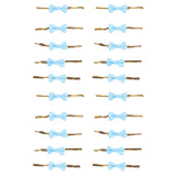 20pcs Bow Knot Twist Ties Biscuits Cookies DIY Baking Bag Ties for Gift Wrapping Weddings PartiesBlue