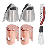 6pcs Wine Tool Kit Champagne Stopper Wine Preservation Cork Wine Bottle Opener for Home Kitchen