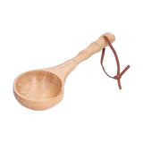 Wooden Spoon Long Handle Durable Soup Porridge Scoop Tableware Kitchen Cooking ToolLight Color
