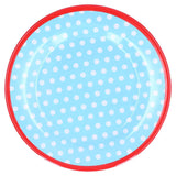 9in Imitation Porcelain Dinner Plate Decorative Reusable Snack Plate Lightweight Tableware for Cakes FruitLight Blue Dot In Australia - Darrahopens