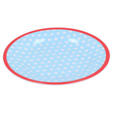 9in Imitation Porcelain Dinner Plate Decorative Reusable Snack Plate Lightweight Tableware for Cakes FruitLight Blue Dot In Australia - Darrahopens