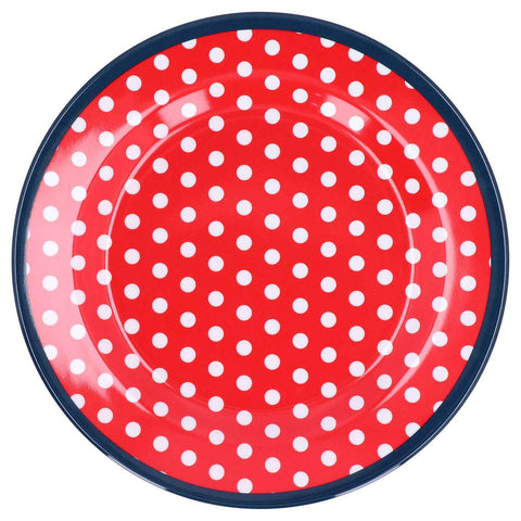 9in Imitation Porcelain Dinner Plate Decorative Reusable Snack Plate Lightweight Tableware for Cakes FruitRed Dot In Australia - Darrahopens