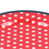 9in Imitation Porcelain Dinner Plate Decorative Reusable Snack Plate Lightweight Tableware for Cakes FruitRed Dot