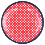 9in Imitation Porcelain Dinner Plate Decorative Reusable Snack Plate Lightweight Tableware for Cakes FruitRed Grid In Australia - Darrahopens