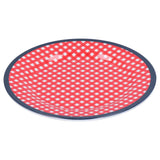 9in Imitation Porcelain Dinner Plate Decorative Reusable Snack Plate Lightweight Tableware for Cakes FruitRed Grid In Australia - Darrahopens