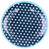 9in Imitation Porcelain Dinner Plate Decorative Reusable Snack Plate Lightweight Tableware for Cakes FruitDark Blue Dot In Australia - Darrahopens