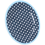 9in Imitation Porcelain Dinner Plate Decorative Reusable Snack Plate Lightweight Tableware for Cakes FruitDark Blue Dot In Australia - Darrahopens