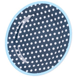 9in Imitation Porcelain Dinner Plate Decorative Reusable Snack Plate Lightweight Tableware for Cakes FruitDark Blue Dot