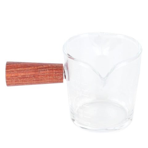 Double Mouth Glass Mug with Wooden Handle Heat‑Resistant Cup Kitchen Gadgets for Home