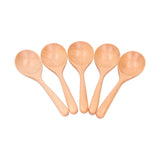 5pcs Wood Spoons Long Handle Wooden Ladle for Mixing Stirring Cooking Utensil ToolLog Color