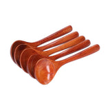 5pcs Wood Spoons Long Handle Wooden Ladle for Mixing Stirring Cooking Utensil ToolDark Color