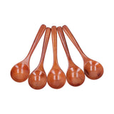 5pcs Wood Spoons Long Handle Wooden Ladle for Mixing Stirring Cooking Utensil ToolDark Color