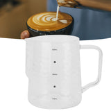 500ml Coffee Milk Cup Thicken Glass Measuring Frothing Cup for Household Coffee Shop