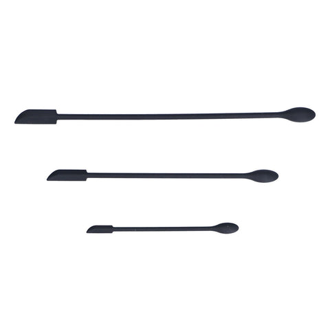 3pcs Spatula Food Grade Silicone Double Head Fruit Jam Cream Makeup Spatula for KitchenBlack