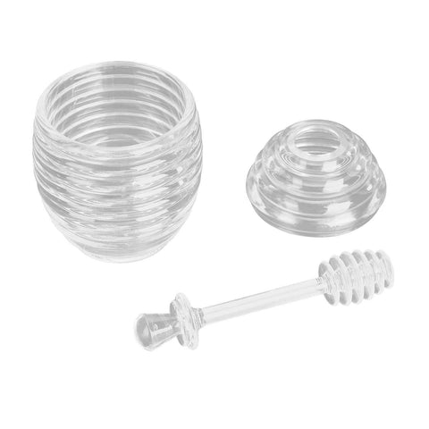 Transparent Honey Dispenser with Lid Spoon Large Capacity Honey Container for Storing Honey In Australia - Darrahopens