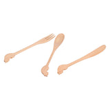 3pcs Wooden Tableware Set Spoon Fork Reusable Hand Made Utensils Portable Soup Spoon for Kitchen Picnic Hotel